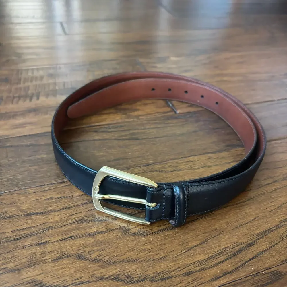Torino Men’s Made in USA Aniline Kipskin Shoulders 5600 Black Belt Sz 36